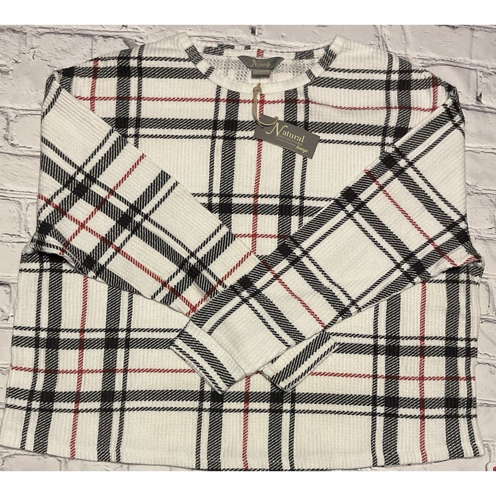 Natural Reflections Cabela's Bass Pro Ladies Plaid Waffle Long Sleeve Top Sm NWT